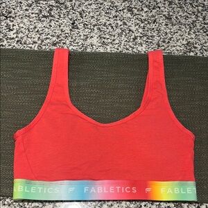 Fabletics Coral Sports Bra with Multicolor Band